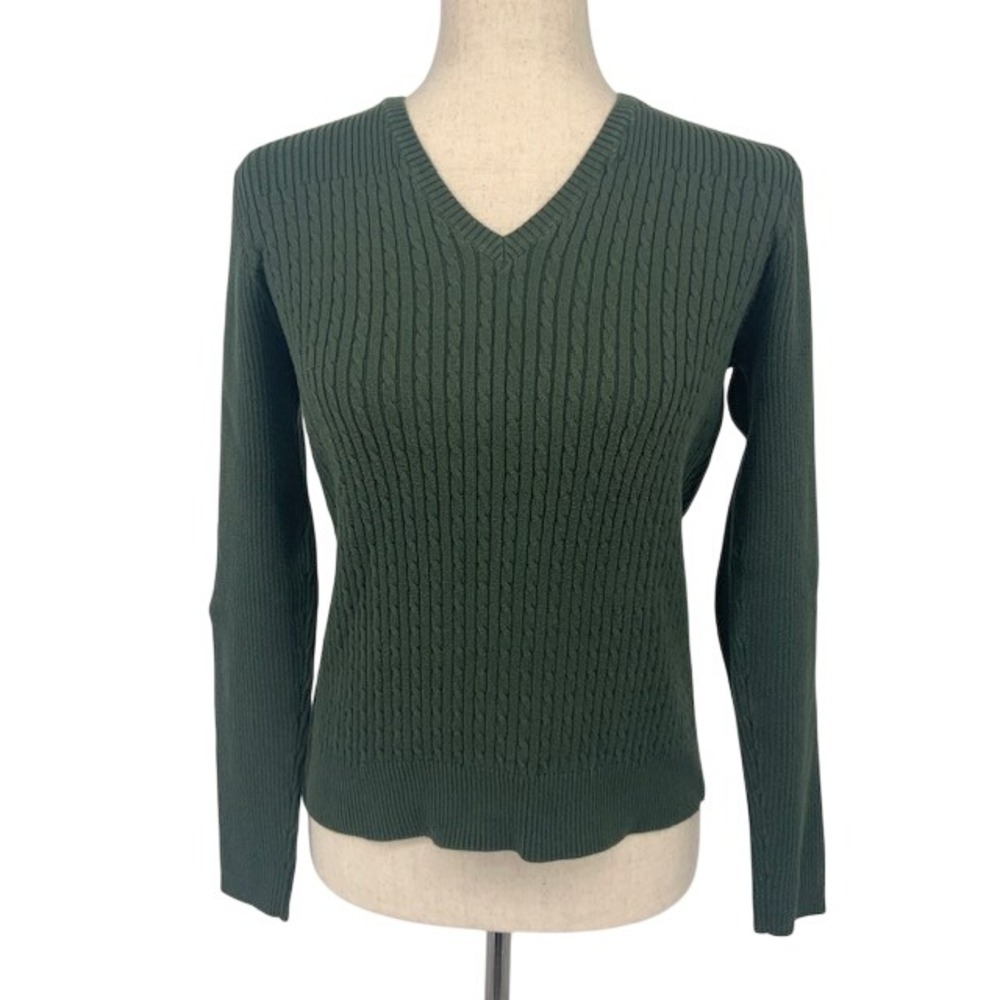 Preppy Cable Knit Sweater M Fisherman Dark Academia Old Money Heritage Coastal